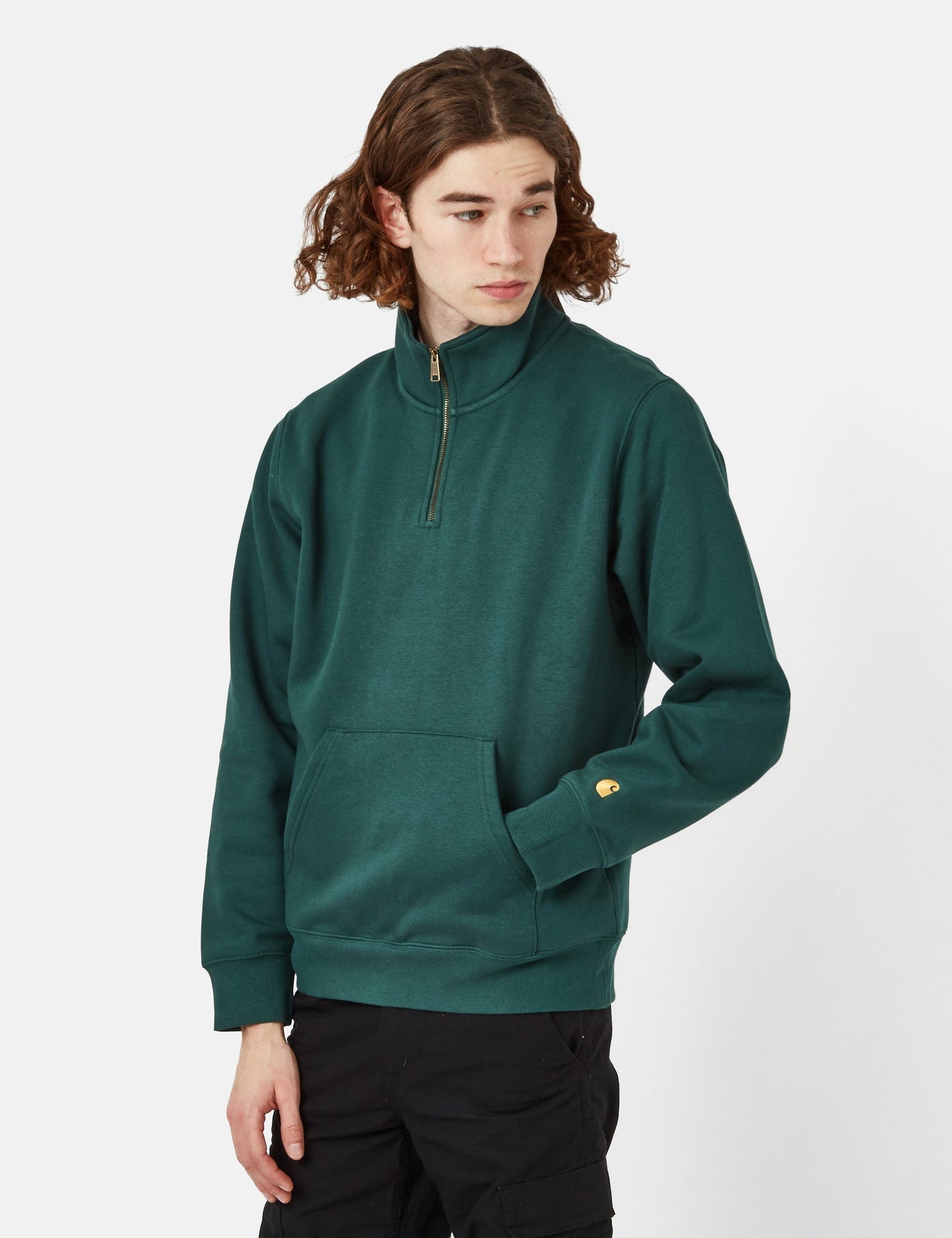 Chase Neck Zip Sweatshirt - Dark Umber Brown