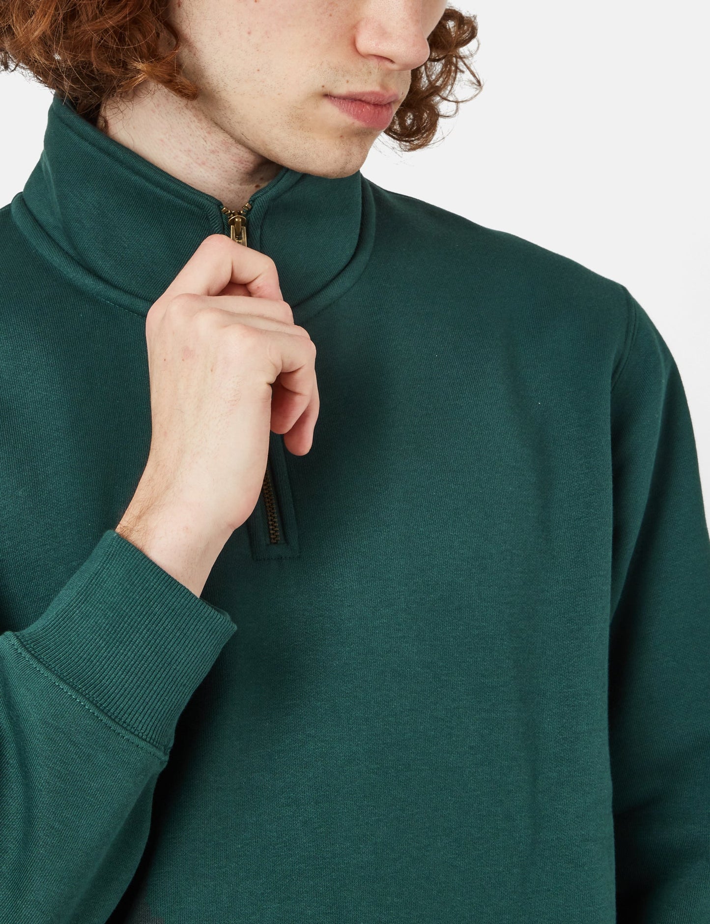 Chase Neck Zip Sweatshirt - Botanic Green