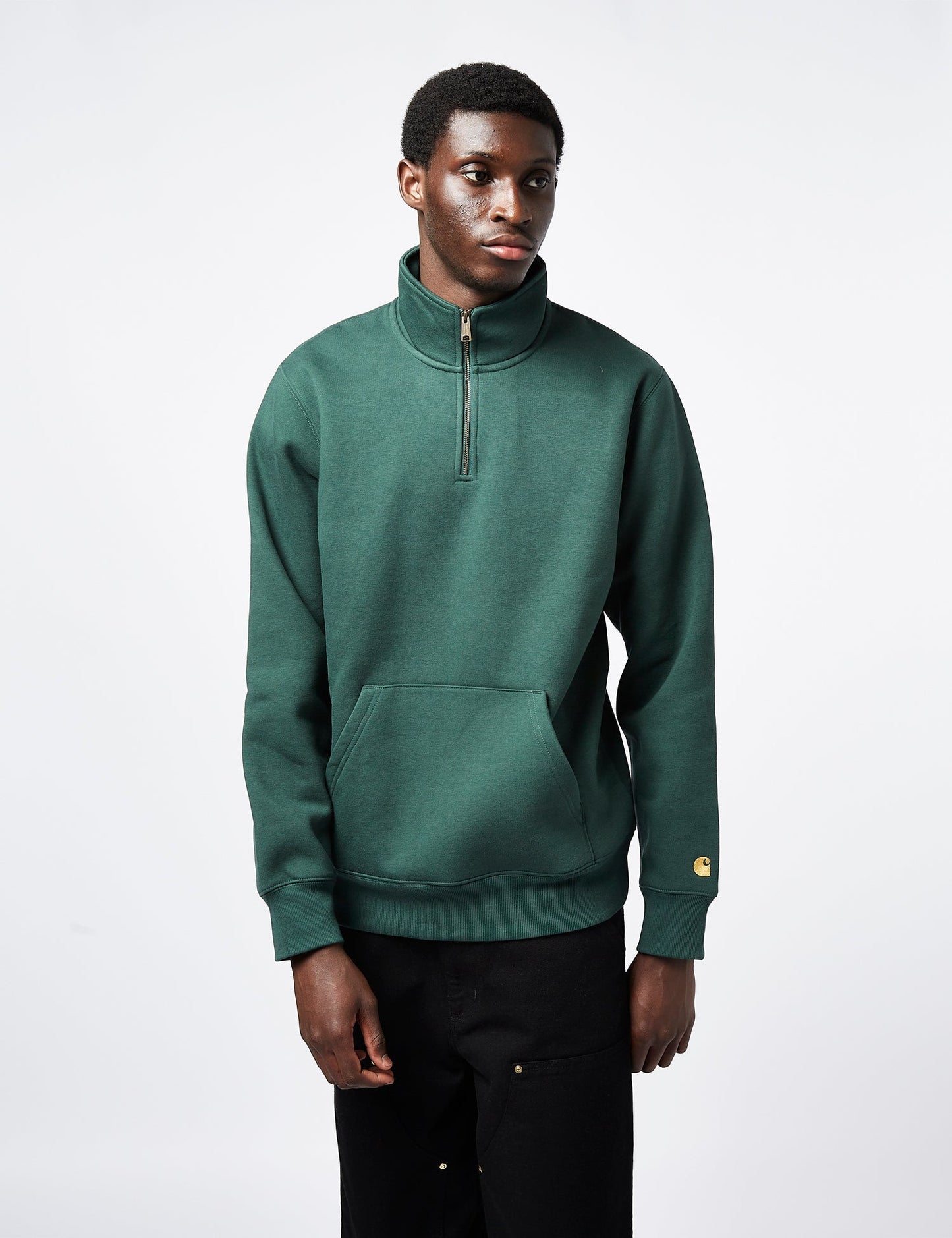 Chase Neck Zip Sweatshirt - Botanic Green