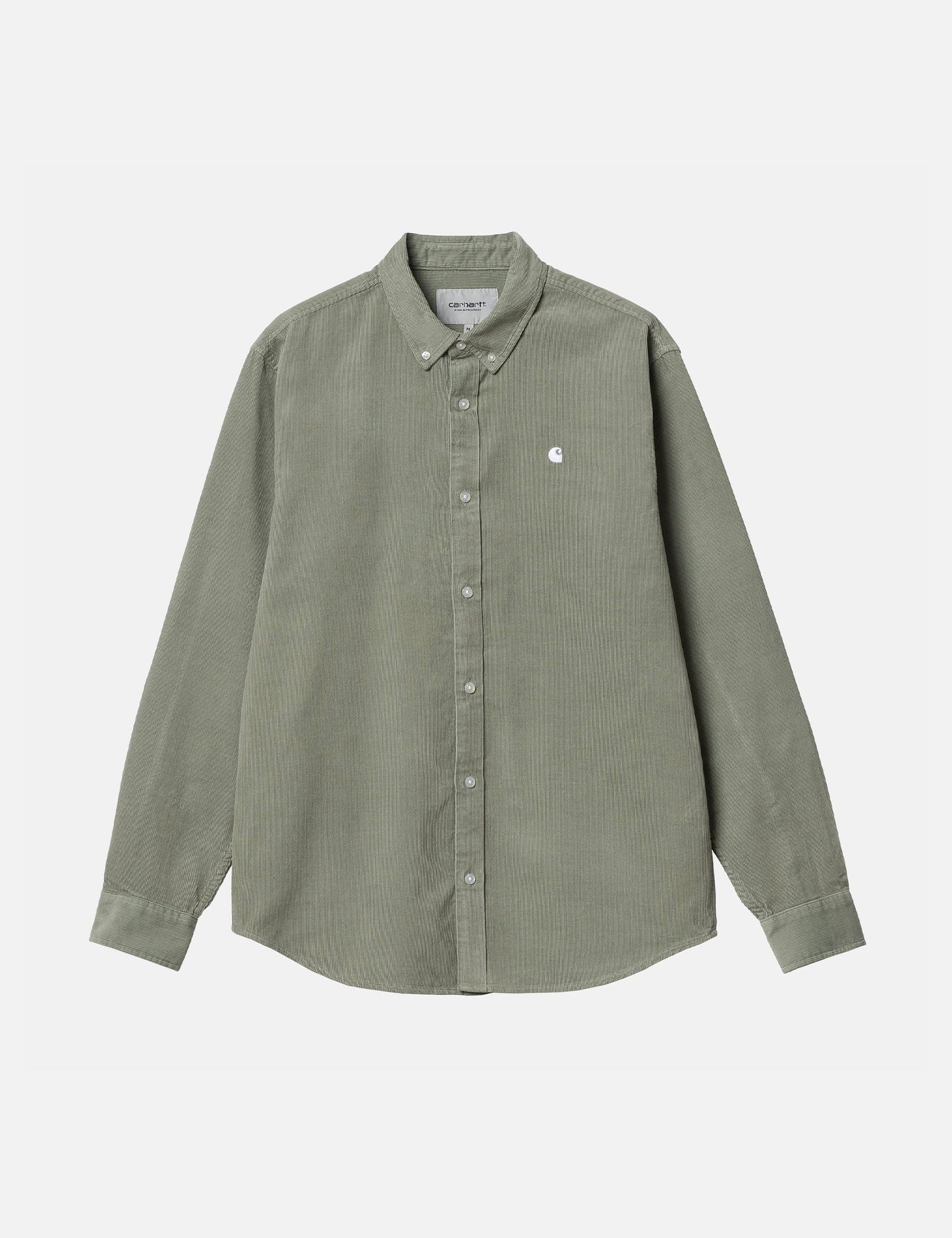 Madison Shirt (Fine Cord) - Yucca Green/White