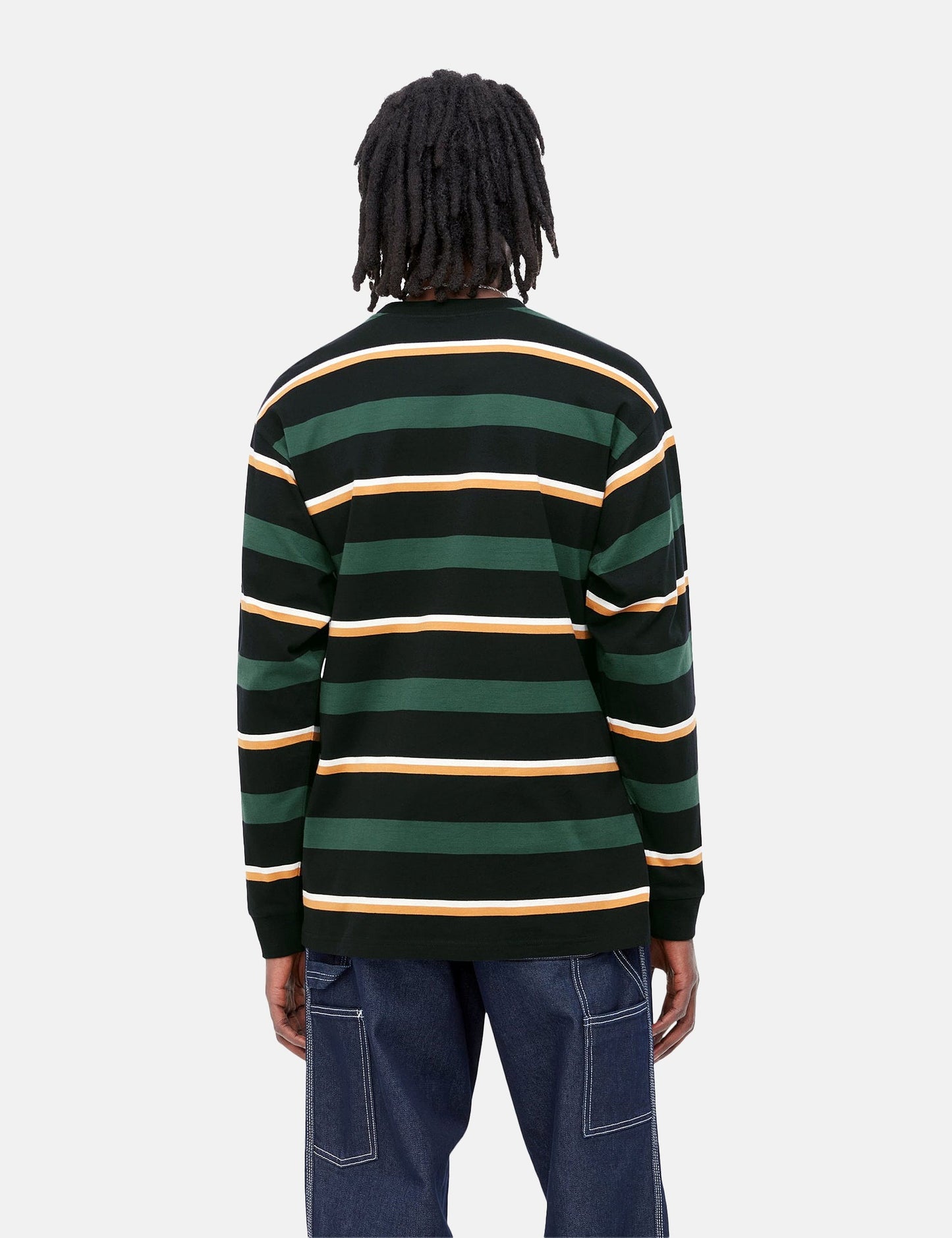 Bowman Stripe Long Sleeve T-Shirt - Juniper Green