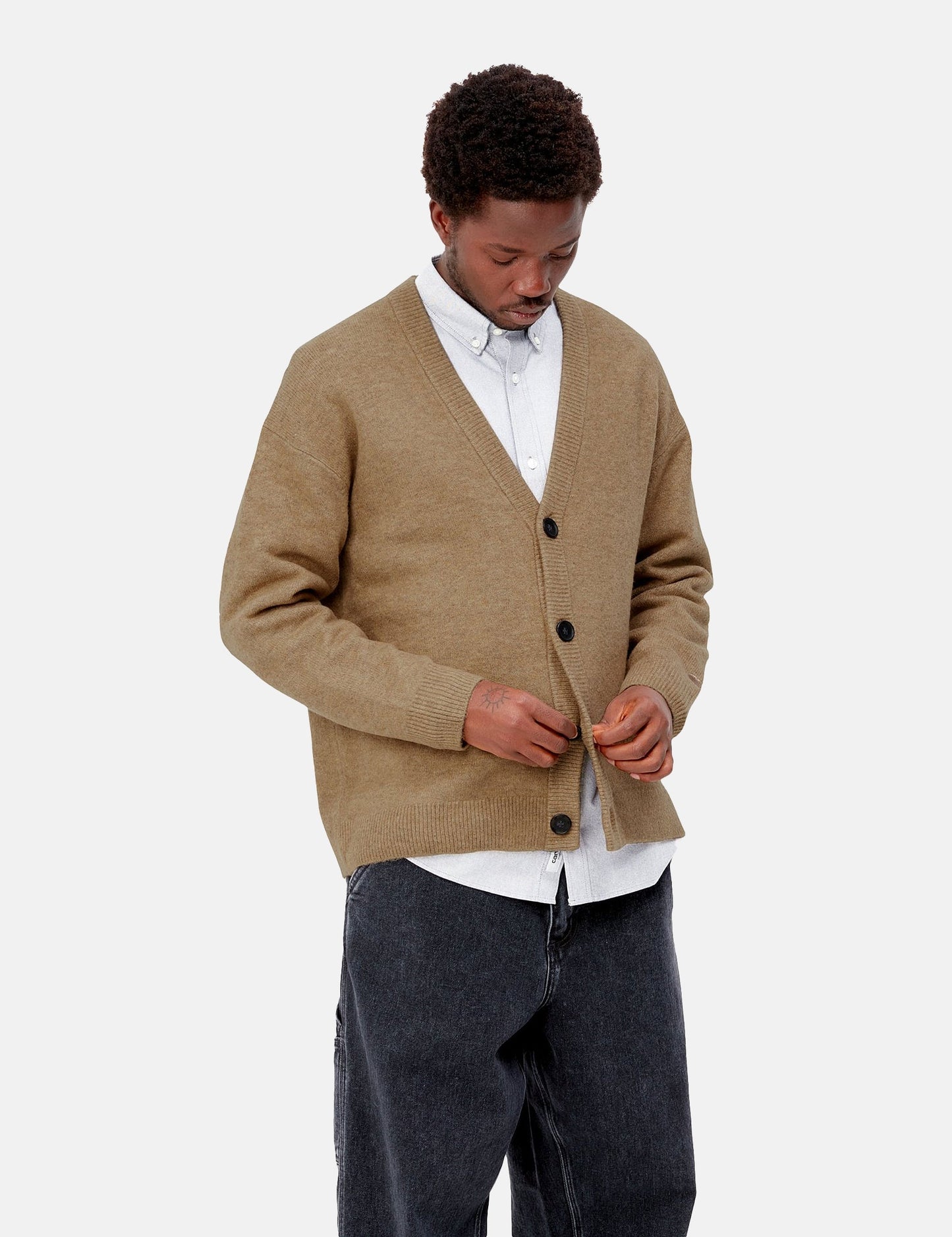 Albion Cardigan - Jasper Camel Heather