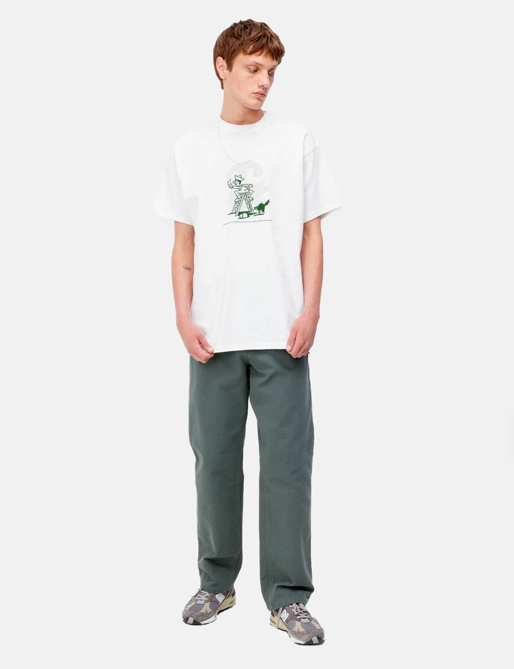 Lucky Painter T-Shirt - White/Bonsai Green