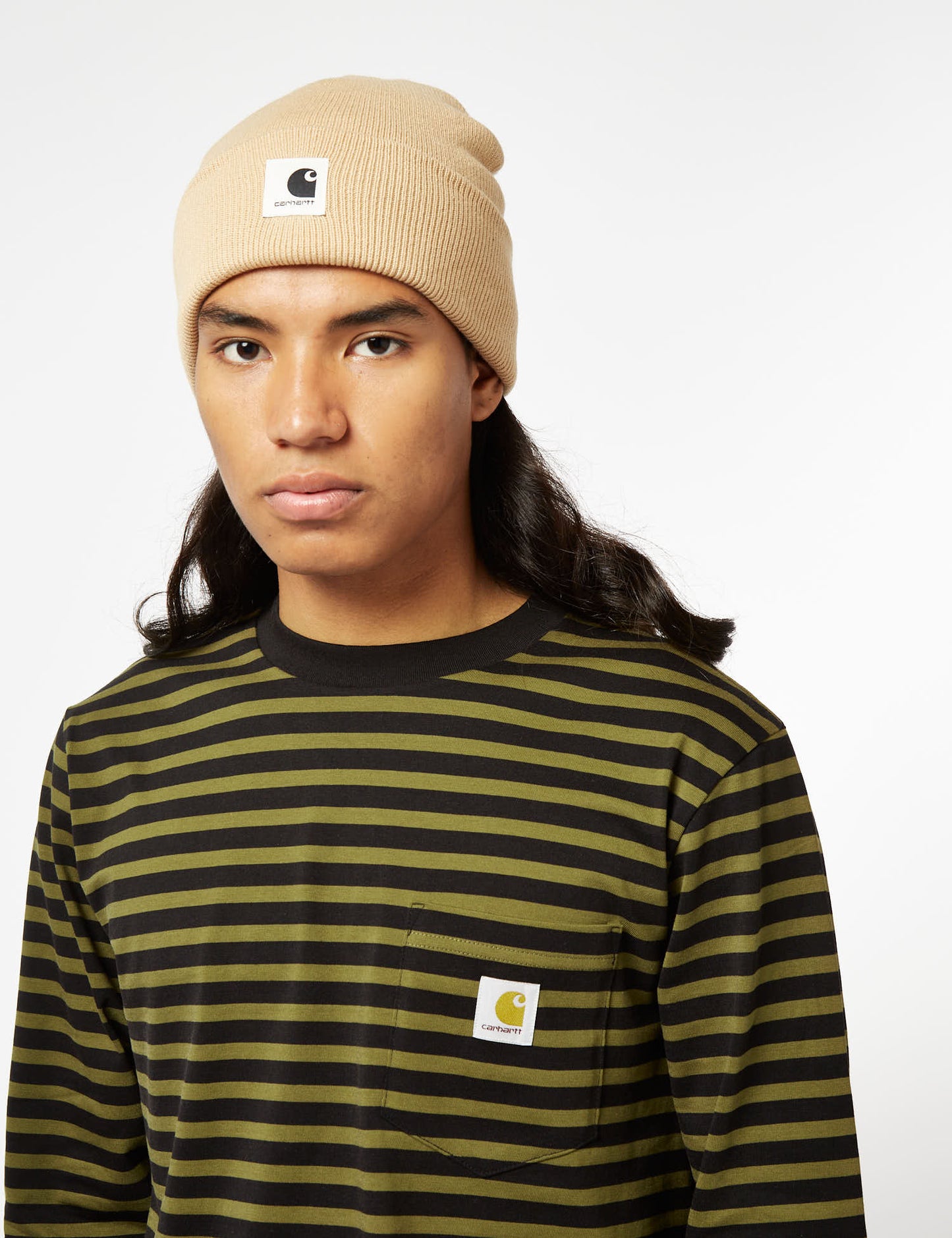 Seidler Pocket Long Sleeve T-Shirt (Seidler Stripe) - Highland Green