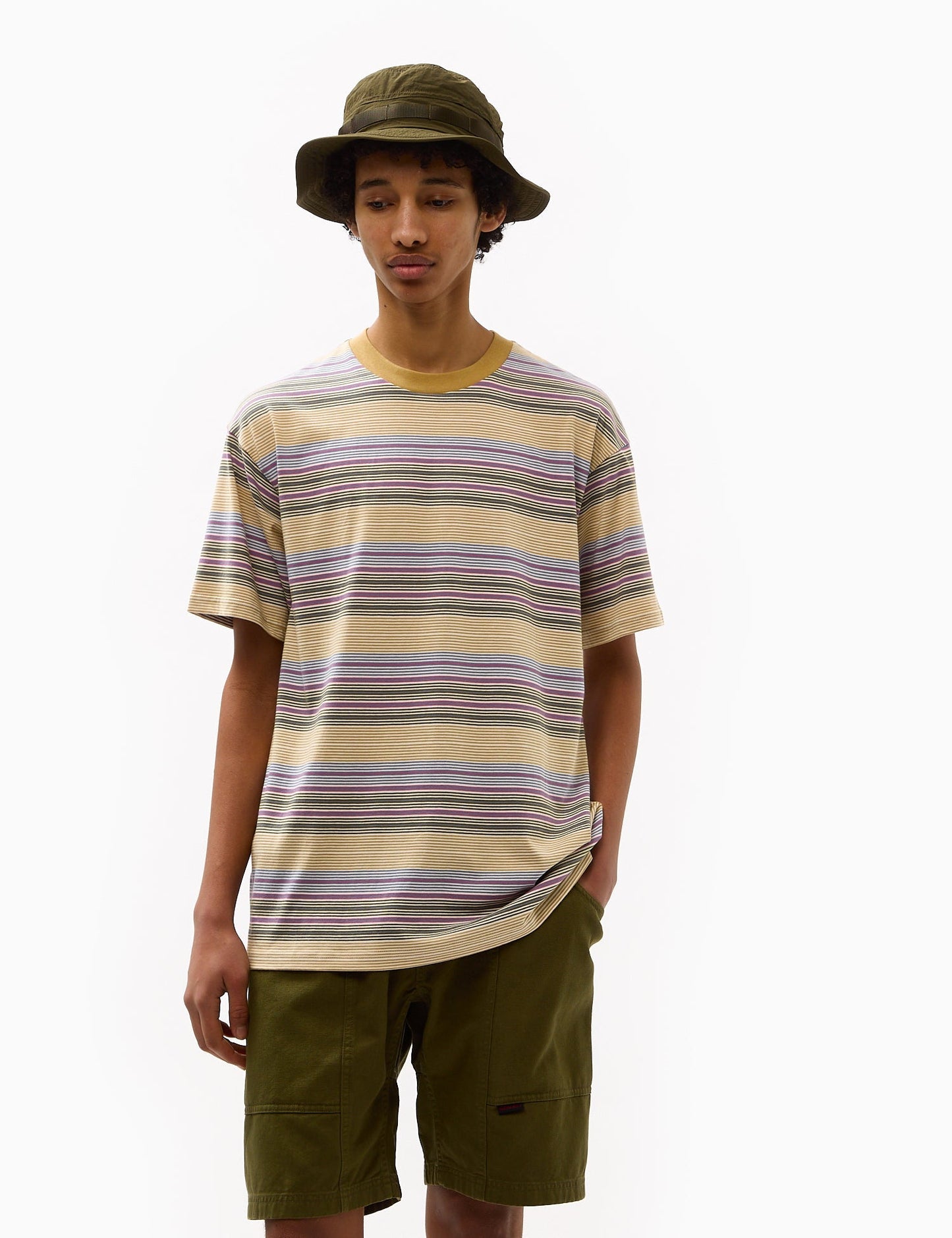 Coby Stripe T-Shirt (Loose) - Tyrian Purple