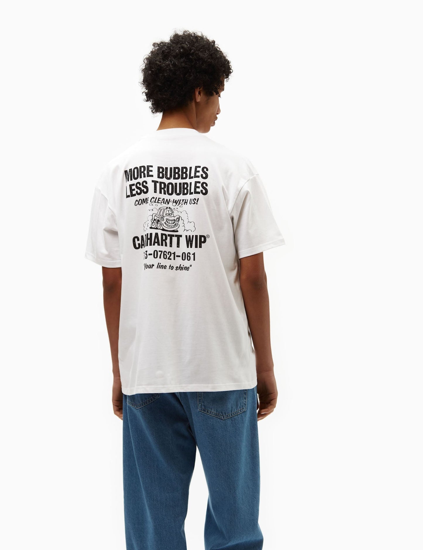 Less Troubles T-Shirt (Loose) - Blue/Wax