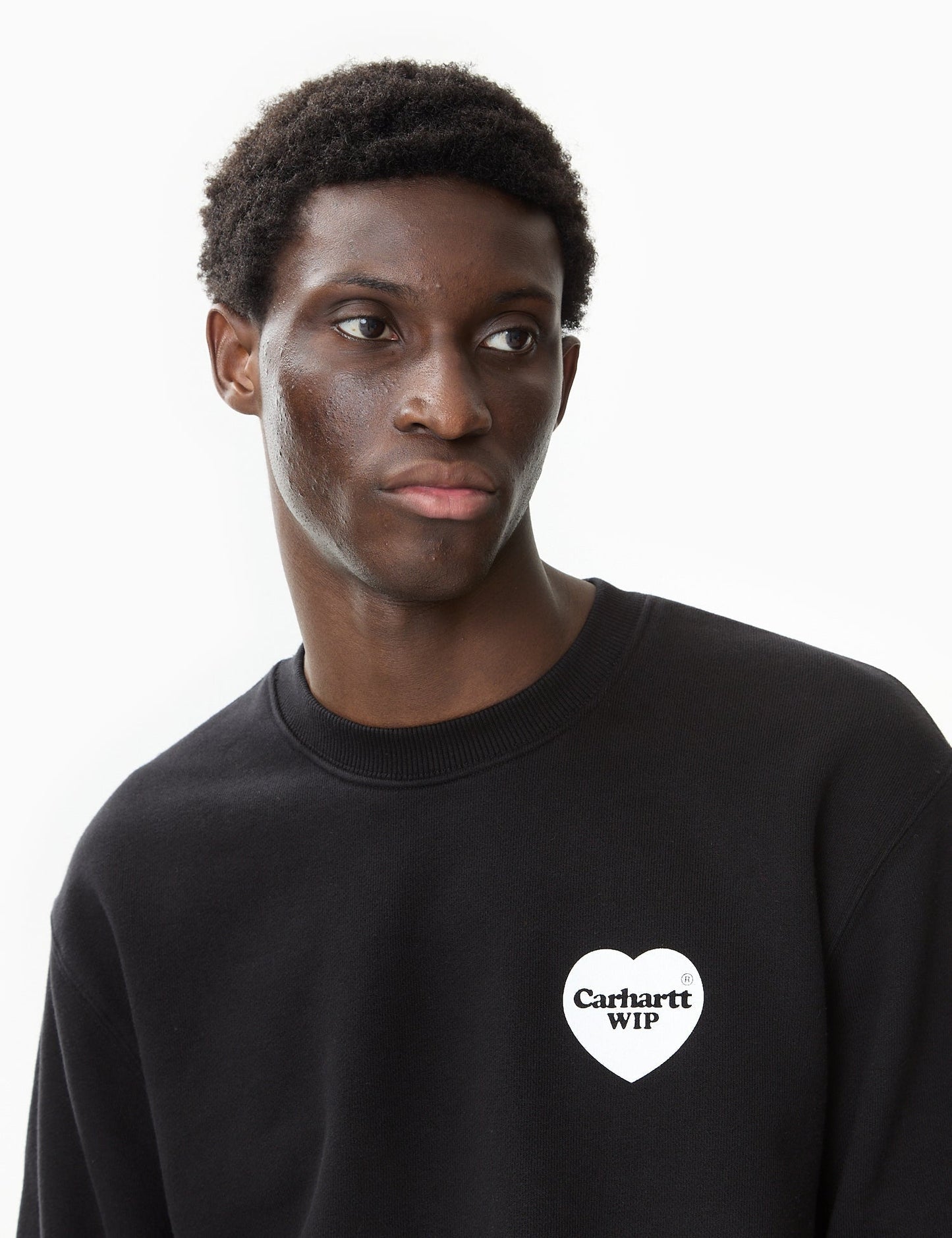 Heart Bandana Sweatshirt (Loose) - Black