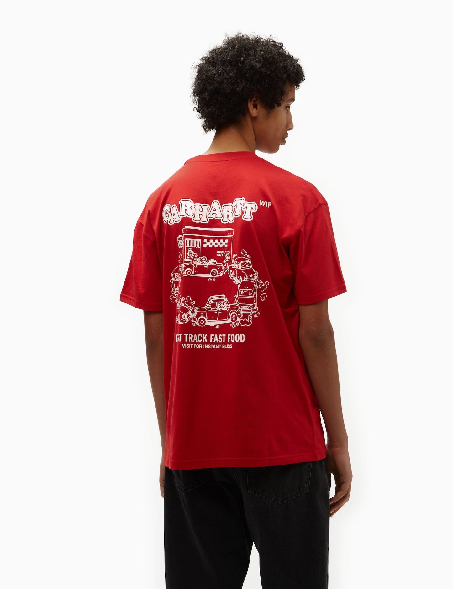 Fast Food T-Shirt (Loose) - Black/Red